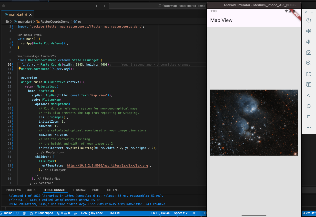 Viewing the map on the Android emulator