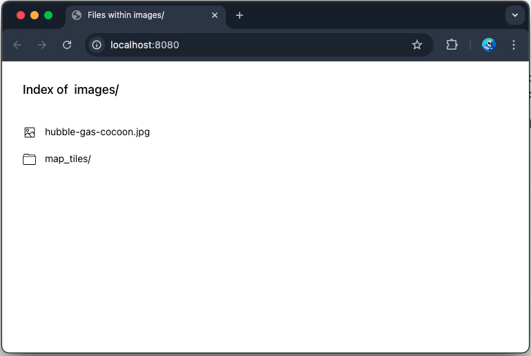 Opening localhost:8080